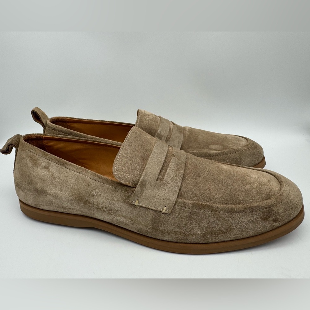 MR P. Leo Suede Penny Loafer Ecru Men’s Mr Porter  Shoes Size UK 11 / 12 US